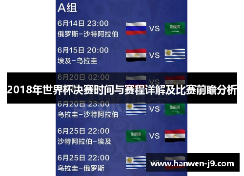 2018年世界杯决赛时间与赛程详解及比赛前瞻分析 2018年世界杯决赛时间与赛程详解及比赛前瞻分析
